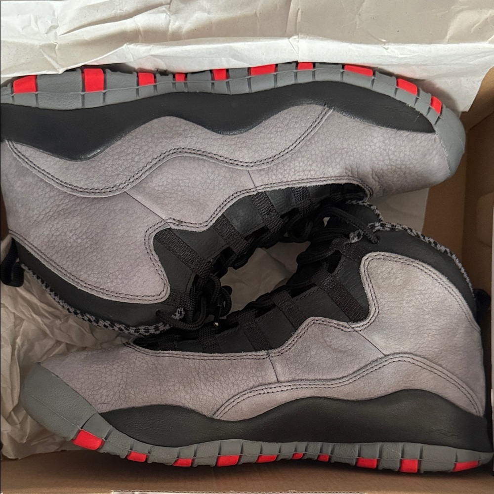 Jordan Kids Sneakers in Gray and Black with Red Highlights